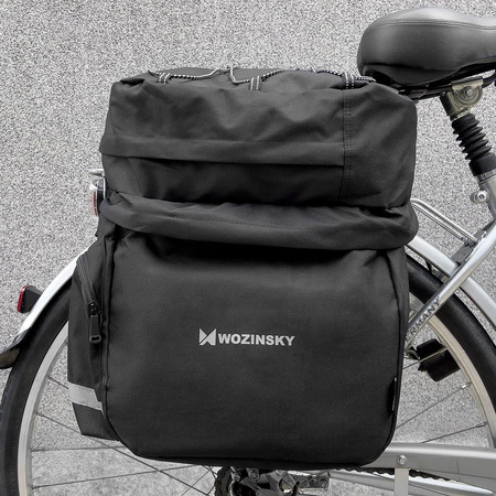 Pojemna torba rowerowa Wozinsky 60 L na bagażnik z pokrowcem WBB13BK (Czarny)