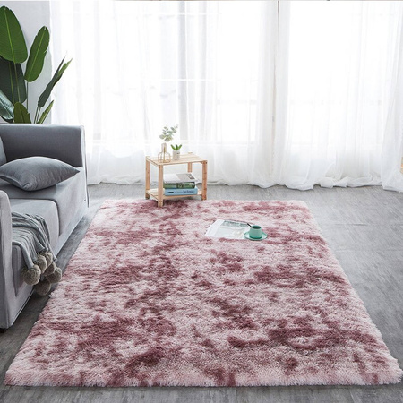 Dywan Shaggy Ombre 80x150 cm, różowo-fioletowy - miękki do salonu i sypialni