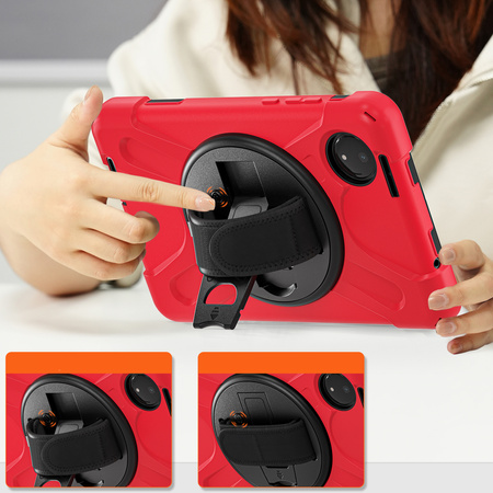 Puzdro pancierové Shockproof s držiakom na Xiaomi Redmi Pad SE 8.7 2024 / Redmi Pad SE 8.7, červené - ochranné