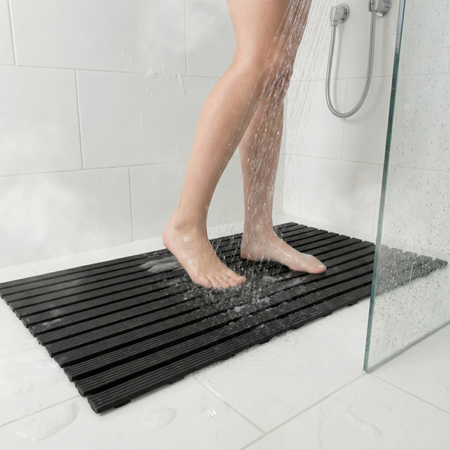 Mata łazienkowa antypoślizgowa do łazienki do wanny pod prysznic 43x61cm (Czarna)