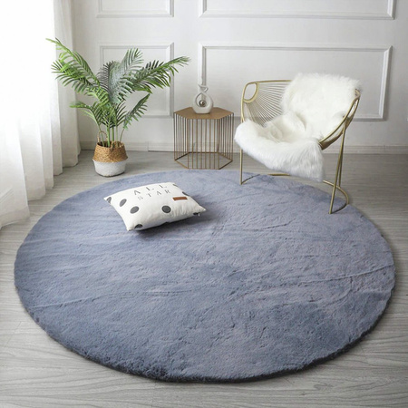 Rabbit Strado 90x90 Silver Round Carpet (Light Gray)