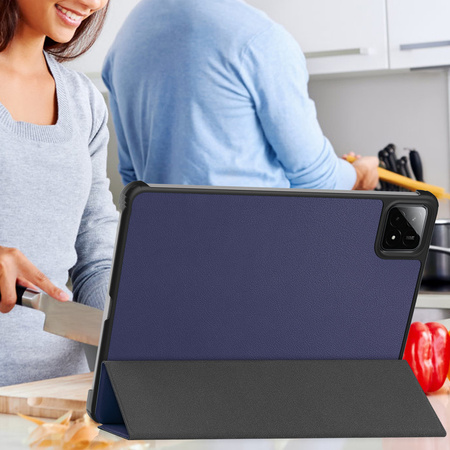 Puzdro Smart na Xiaomi Pad 7 / Pad 7 Pro 11.2 s klapkou / Xiaomi Pad 7 Pro, tmavomodré - ochranné so stojanom