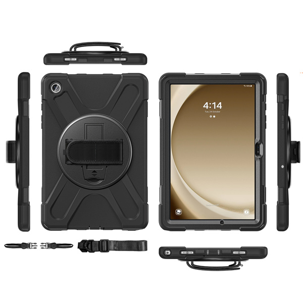 Puzdro Shockproof na Samsung Galaxy Tab A9 Plus 11 2023 X210 X215 X216, čierne - ochranné so stojanom