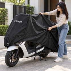 Pokrowiec na motocykl skuter 2 rowery 245x105x125 cm wodoodporny czarny