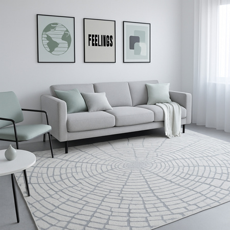 Dywan 120x170 do salonu pętelkowy duży japandi nowoczesny ciężki gruby POLO, szary