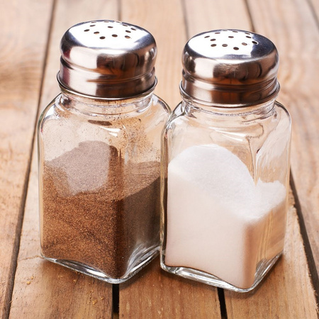 Salt and Pepper Shakers with a Stand