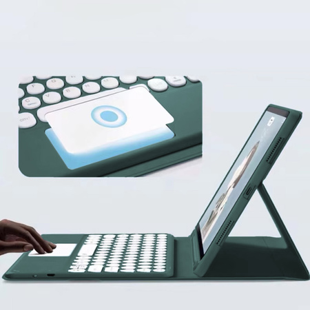 Etui z klawiaturą do Apple iPad AIR 13 M2 2024 M3 2025 Gen 6 7, zielone