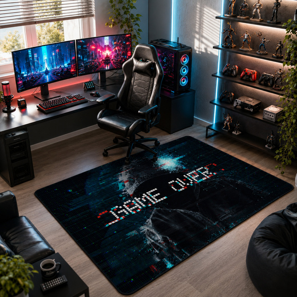 Dywan gamingowy dla gracza mata pod fotel antypoślizgowy GameOver