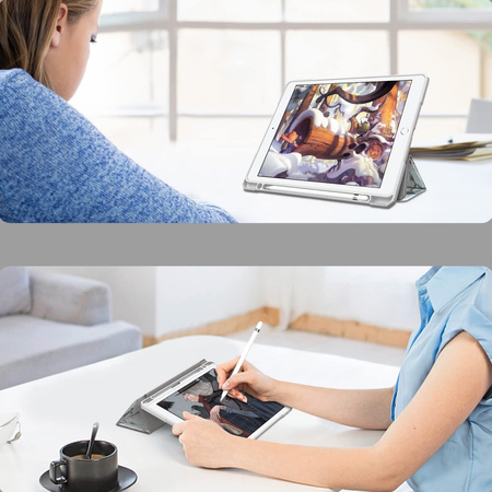 Puzdro grafické na Apple iPad 10.9 2022 Gen 10 / 11 2025 A16 Gen 11 s klapkou, čierne - ochranné so stojanom