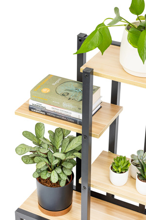 KWIETNIK 75 cm stojący metalowy stojak na kwiaty 4 poziomy półki mocny Oaza