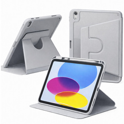 Etui Obrotowe Pencil do iPad 10.9 2022 Gen. 10 / 11 2025 A16 Gen. 11 Wake, szare - ochronne z podstawką