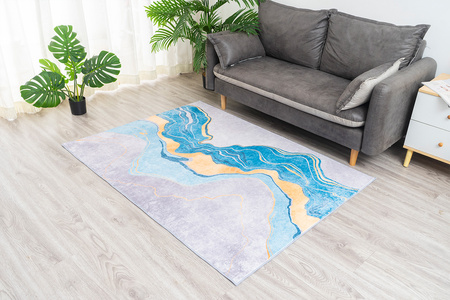 NOVO Strado modern carpet for living room marble pattern velvet Golden Trail 120x160 cm