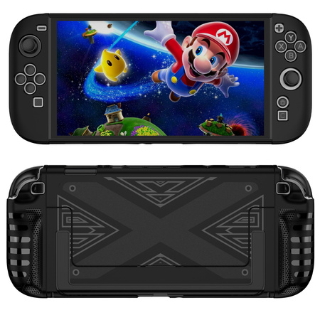 Etui do Nintendo Switch 2 2025 silikonowe KICKSTAND 3-częściowe podstawka, czarne
