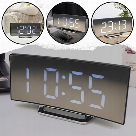 Elektronické digitálne LED hodiny budík s teplomerom, biely