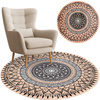 NOVO Strado round rug modern beige torte pattern for living room Aztec 90x90 cm