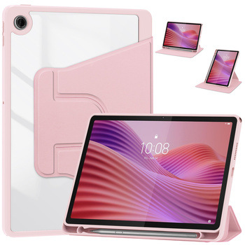 Puzdro 360 Crystal na Lenovo Tab 10.1 2025, ružové - ochranné so stojanom, prístup k portom a tlačidlám