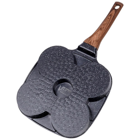 Egg Pan Granite 4 Holes BLACK&WOOD 19x19 cm