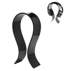 Headphone Stand Simple Black - designer acrylic holder for home and office