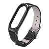 Pasek skórzany do 215 mm do Xiaomi Mi Band 3 / 4, czarny - wymienny