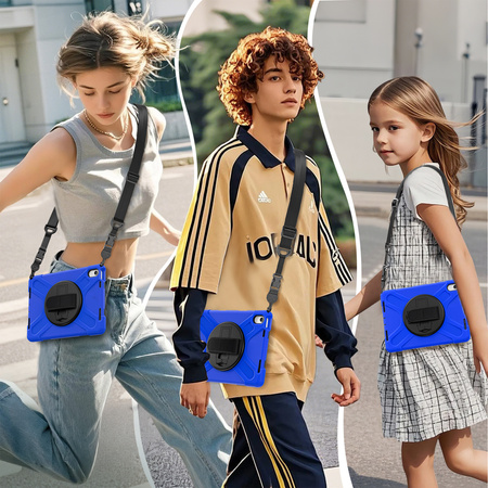Puzdro Shockproof s držiakom na Apple iPad 10.9 2022 / 11 A16 2025 / Apple iPad 10.9 / Apple iPad 11, modré - ochranné