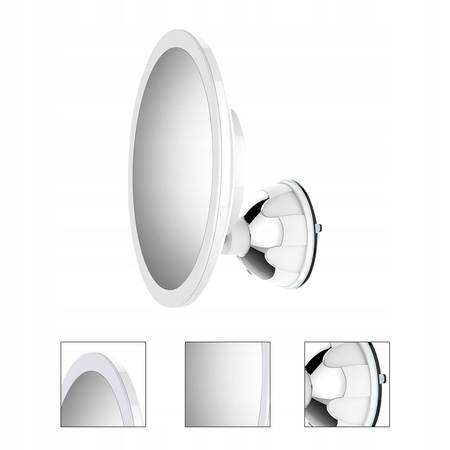Zrkadielko kozmetické na líčenie zväčšovacie x10 podsvietené LED, biely