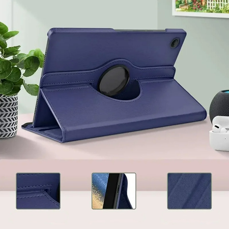 Puzdro otočné 360 na Samsung Galaxy Tab A9 8 / Galaxy Tab A9 X110, tmavomodré - ochranné so stojanom