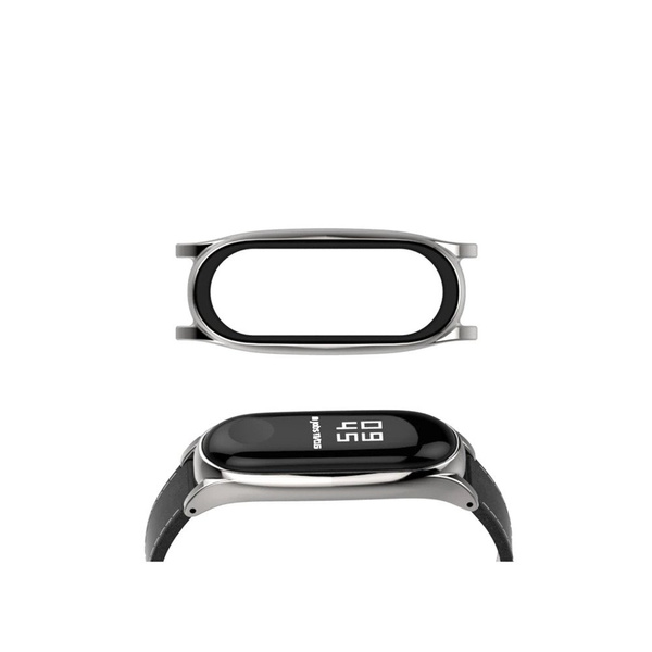 Pasek skórzany do 215 mm do Xiaomi Mi Band 3 / 4, czarny - wymienny
