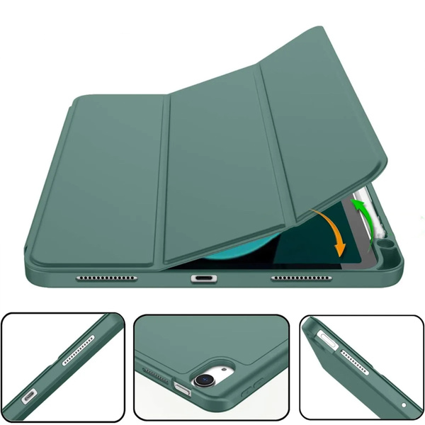 Etui Smart Pencil do iPad Air 11 M4 M3 M2, 2026/ 25/ 24, gen. 8/ 7/ 6, zielone - ochronne z podstawką