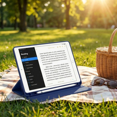 Puzdro Smart case na Apple iPad Mini 4 5 2015 / 2019 s klapkou wake up sleep / Apple iPad Mini 4 / Apple iPad Mini 5, tmavomodré - ochranné