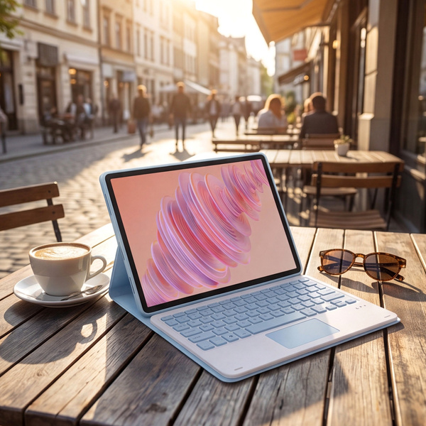 Etui z klawiaturą do Lenovo Tab Plus 11.5 - ochronne z podstawką, dostęp do portów i przycisków