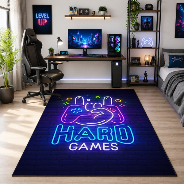 Dywan gamingowy 200x300 dla gracza mata pod fotel antypoślizgowy Hard Games