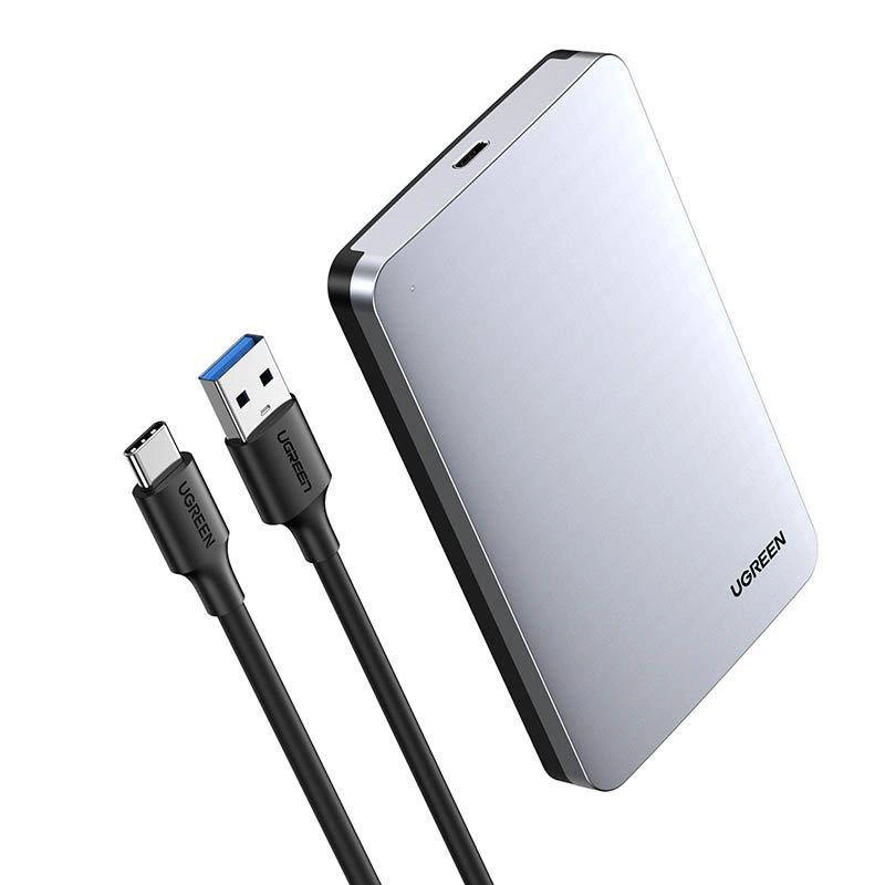 Ugreen pocket hard disk case 2.5 '' SATA 3.0 6Gbps gray + cable USB - USB  Type C 0.5m (CM300)