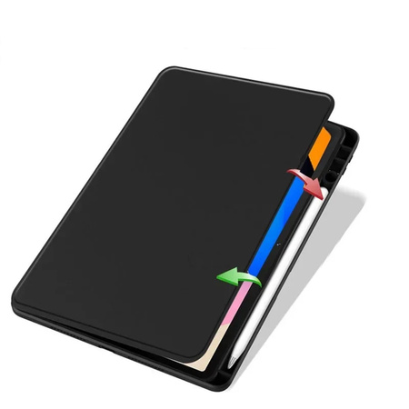 Puzdro otočné Clear na Lenovo Idea Tab 11 2025, čierne - ochranné so stojanom