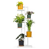 Kwietnik stojący metalowy stojak na kwiaty rośliny 6 donic Tower 112,5cm, biały