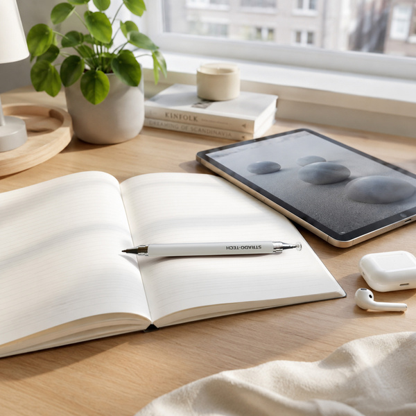 Precyzyjny rysik 2w1 z długopisem stylus pen do tabletu telefonu, biały