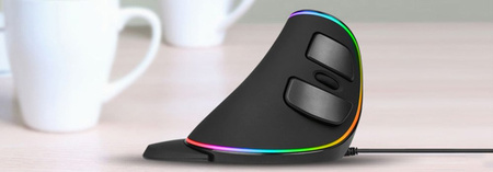 Ergonomic Computer Mouse - Delux M618 RGB Black