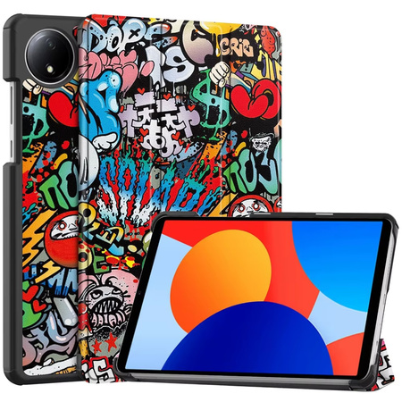 Puzdro grafické s klapkou na Xiaomi Redmi Pad SE 8.7 2024 / Redmi Pad - ochranné so stojanom