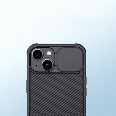 Puzdro Nillkin Camshield Pro na iPhone 14 Plus kryt fotoaparátu zadný kryt, čierne - ochranné so stojanom