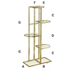 Gold standing metal flower stand for 6 flower pots- elegant flower stand