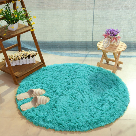 Shaggy Strado 140x140 round carpet TurquoiseSea (Turquoise)