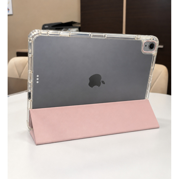 Etui Hard Crystal do Apple iPad Air 13 M4 M3 M2 2026/ 25/ 24 gen 8/ 7 z klapką - różowe
