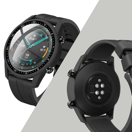 Etui do Huawei Watch GT 2 46, czarne - ochronne z podstawką, dostęp do portów i przycisków