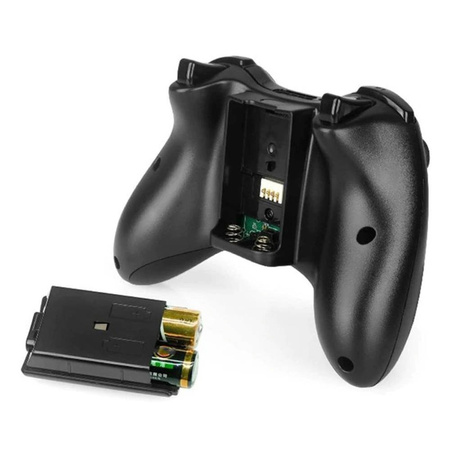 Bezprzewodowy Gamepad pad kontroler na baterie 2xAA do konsoli Xbox 360, czarny