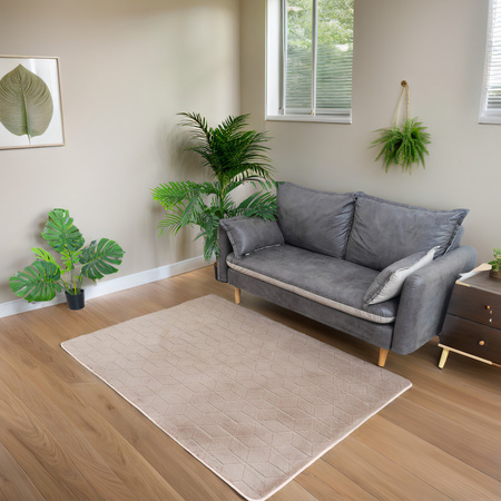 STRADO Rabbit 3D plush soft like rabbit anti-slip carpet 140x200 Beige