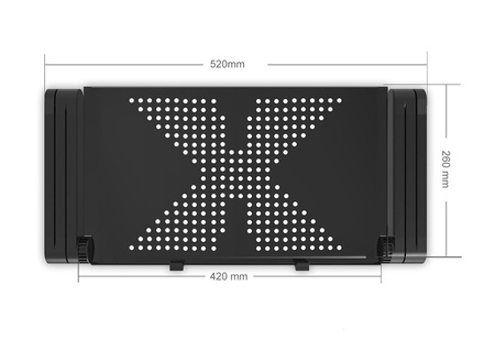 Folding stand with cooling fan for tablet laptop up to 17" F2 (Black)