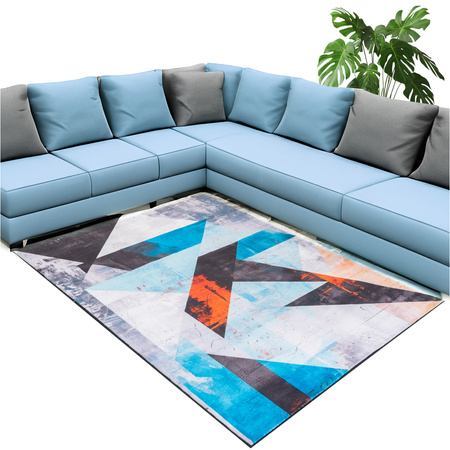 Dywan Novo 160x200 cm, Nowoczesne Trójkąty - miękki do salonu i sypialni