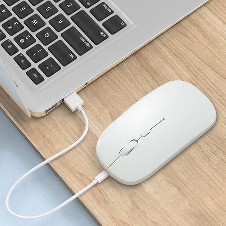 Bluetooth wireless computer mouse with radio band - CTMM (White)