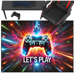 3D Strado LET'S PLAY gaming carpet 100x150 cm modern for gamer's room