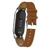 Pasek skórzany do Xiaomi Mi Band 8 bransoleta eko gumowe obejmy, srebrny - wymienny