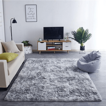 Soft Ombre Shaggy Strado rug 160x220 cm light grey modern for living room and bedroom